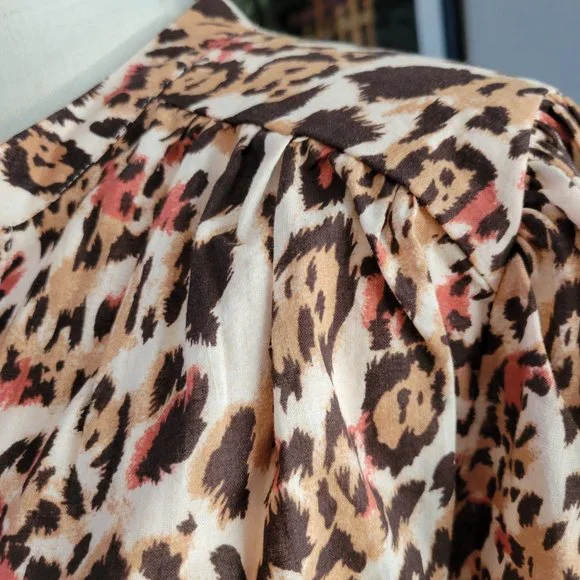 Gibson Latimer Animal Print Blouse - Size XL - Picture 6 of 11
